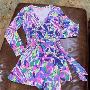 Lilly Pulitzer wrap long sleeve romper, S